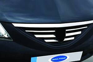 Накладки на решетку радиатора (нерж.) Carmos - Турецкая сталь для Dacia Logan I 2008-2012 гг