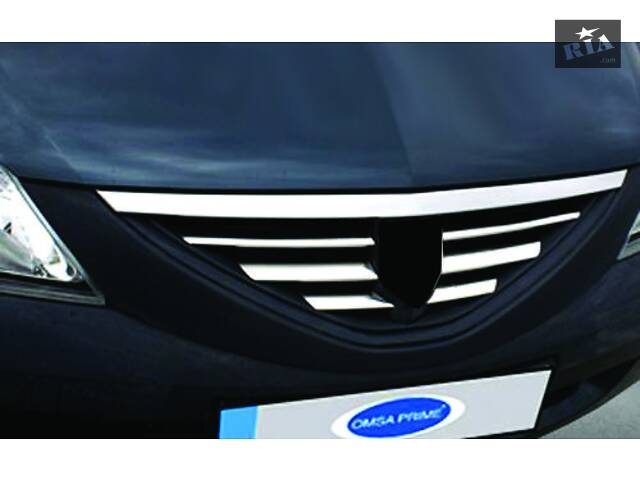 Накладки на решітку радіатора (нерж.) Carmos - Турецька сталь для Dacia Logan I 2008-2012 рр.