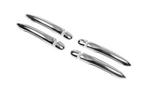 Накладки на ручки (4 шт., нерж.) 4 чипа, Carmos - Турецкая сталь для Renault Fluence 2009-2016 гг