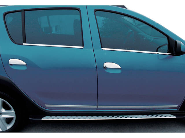 Накладки на ручки (4 шт, нерж.) OmsaLine - Італійська нержавіюча сталь для Dacia Logan MCV 2013-2020 гг