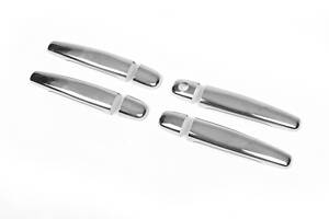 Накладки на ручки (нерж) 4 шт, OmsaLine - Італійська нержавейка для Peugeot 307