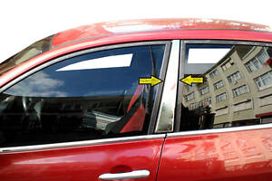 Накладки на стойки (2 шт, нерж) для Renault Megane II 2004-2009 гг