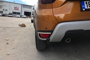 Накладки на задні рефлектори 2 шт, нерж) Carmos - Турецька сталь для Renault Duster 2018-2024 рр.