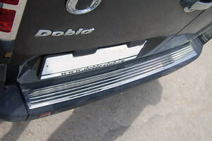 Накладки на задний бампер OmsaLine (нерж.) Глянцевая для Fiat Doblo I 2001-2005 гг