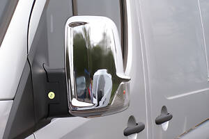 Накладки на дзеркала (2 шт) Carmos, Турецька сталь для Mercedes Sprinter W906 2006-2018 рр