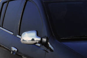 Накладки на дзеркала (2 шт) V-2 Хромований пластик для Dacia Sandero 2007-2013 рр