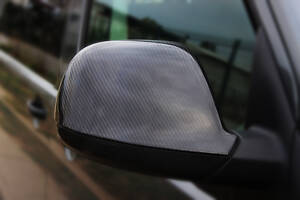Накладки на зеркала (2 шт, карбон) Натуральный карбон для Volkswagen T5 2010-2015 гг