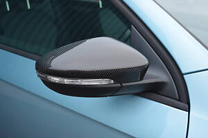 Накладки на зеркала (2 шт, натуральный карбон) для Volkswagen Passat СС 2008-2024 гг