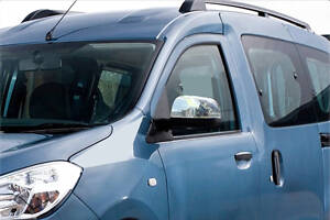 Накладки на зеркала (2 шт, нерж.) OmsaLine - Итальянская нержавейка для Renault Dokker 2013-2022 гг