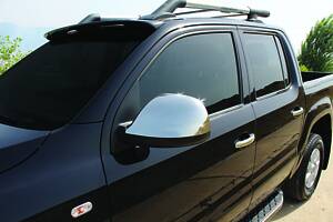 Накладки на зеркала (2 шт, нерж.) OmsaLine - Итальянская нержавейка для Volkswagen Amarok 2010-2022 гг