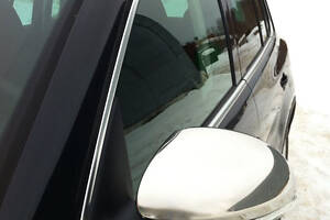 Накладки на зеркала (2 шт, нерж) OmsaLine - Итальянская нержавейка для Volkswagen Tiguan 2007-2016 гг