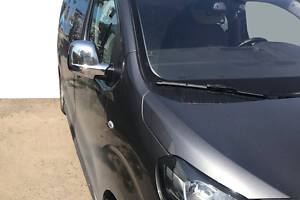 Накладки на зеркала (2 шт., пласт.) Черный хром для Opel Vivaro 2019-2024 гг