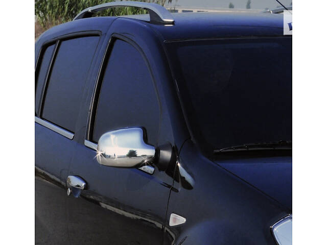 Накладки на зеркала (2 шт) V-2 Полированная нержавейка для Dacia Logan MCV 2004-2014 гг