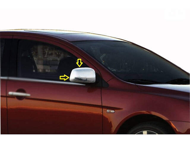 Накладки на дзеркала (2 шт) Полірована нержавіюча сталь для Mitsubishi Lancer 9 2004-2008 рр.