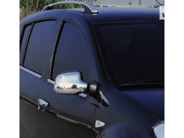 Накладки на зеркала (2 шт.) Carmos - Хромированный пластик для Dacia Logan MCV 2004-2014 гг - Фото 1
