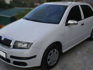 Накладки на зеркала 2006-2008 (2 шт, нерж.) для Skoda Fabia