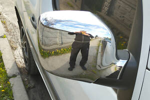 Накладки на зеркала 2008-2013 (2 шт) OmsaLine - Итальянская нержавейка для Renault Kangoo