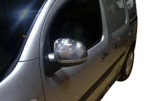 Накладки на зеркала 2013-2019 (2 шт, нерж) OmsaLine - Итальянская нержавейка для Renault Kangoo