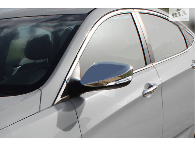 Накладки на зеркала без повторителя (2 шт, нерж.) для Hyundai Elantra 2011-2015 гг