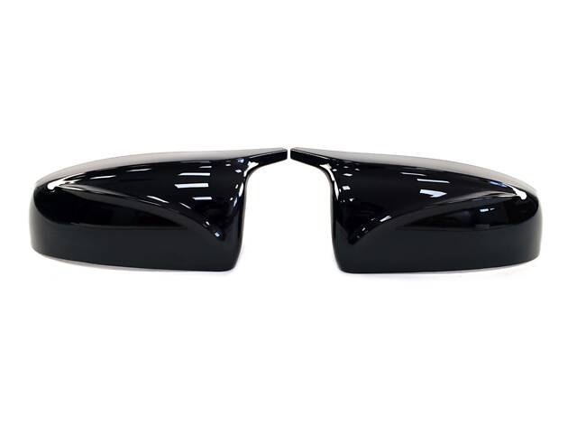 Накладки на зеркала Черный глянец (M-Look) на BMW X5 E70 2010-2013 года - Фото 1