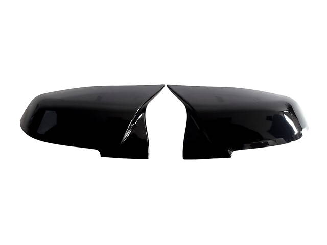Накладки на зеркала Черный глянец (M-Look) на BMW 3 Series F30/F31 2011-2018 года - Фото 1