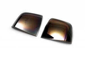 Накладки на дзеркала Чорний хром (2 шт, пласт) для Fiat Doblo II 2010-2022 рр.