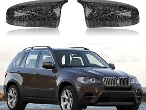 Накладки на зеркала рваный карбон BMW X5 E70 X6 E71 08-13 - Накладки на зеркала БМВ Х5 Х6 резаный карбон