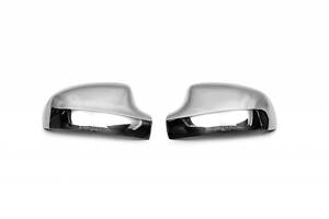 Накладки на зеркала верхняя часть (2 шт, нерж) для Renault Logan II 2013-2022 гг