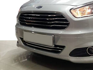 Накладки в бампер (2014-2018, 2 шт, нерж) для Ford Courier