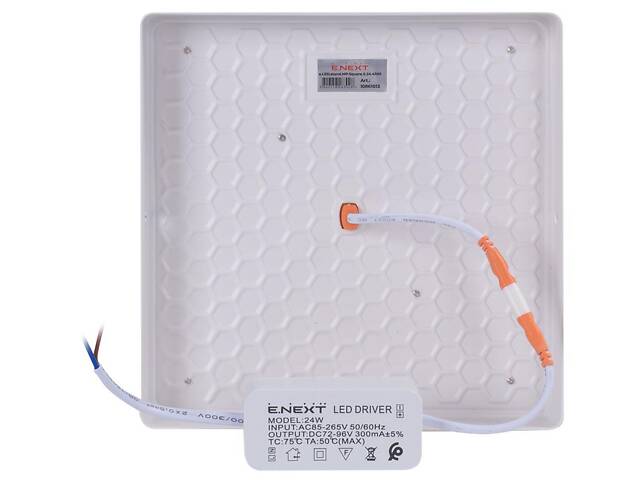 Накладной LED светильник 24W 220V 2160lm 4500K 170x170x38mm IP40 белый [l0861013] E.NEXT - Фото 3