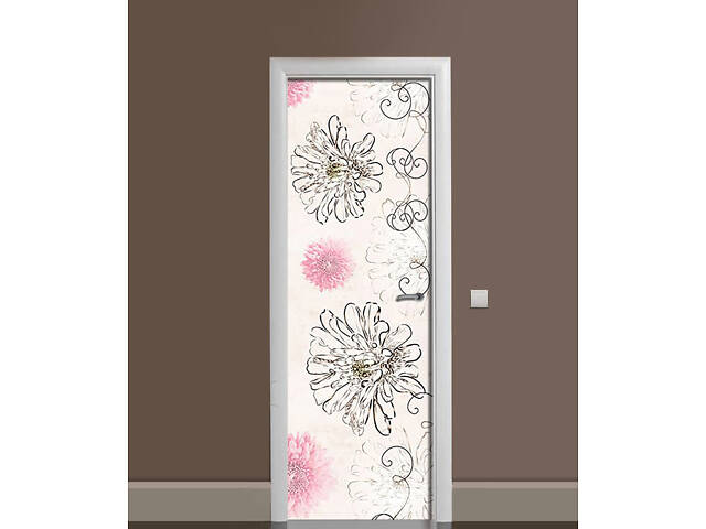 Наклейка на дверь Zatarga «Идеальные хризантемы» 650х2000 мм виниловая 3Д наклейка декор самоклеящаяся - Фото 1