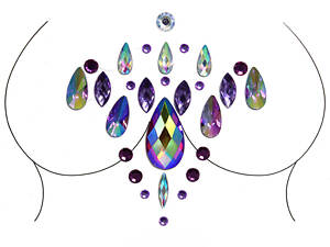 Наклейки кристаллы для груди Crystals 2 8506 9х8 см