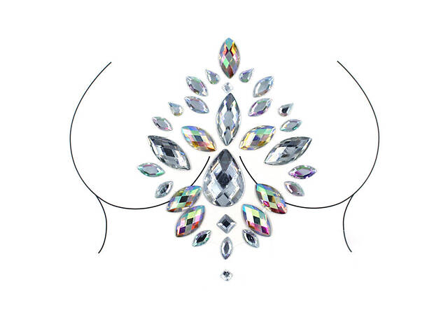 Наклейки кристаллы для груди Crystals 2 8517 11х8 см - Фото 1