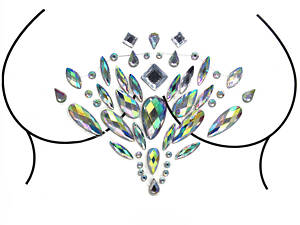 Наклейки кристаллы для груди Crystals 9 8502 12х9.5 см