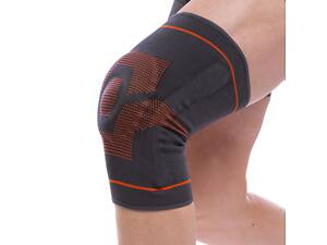 Наколінник еластичний planeta-sport SIBOTE ST-951 L-XL Сірий