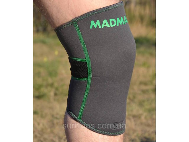 Наколінник MadMax MFA-294 Zahoprene Knee Support Dark Grey/Green (1шт.) M - Фото 5