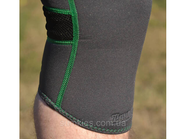 Наколінник MadMax MFA-294 Zahoprene Knee Support Dark Grey/Green (1шт.) M - Фото 9