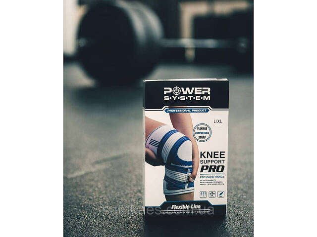 Наколінник Power System PS-6008 Knee Support Pro Blue/White (1шт.) S/M - Фото 7