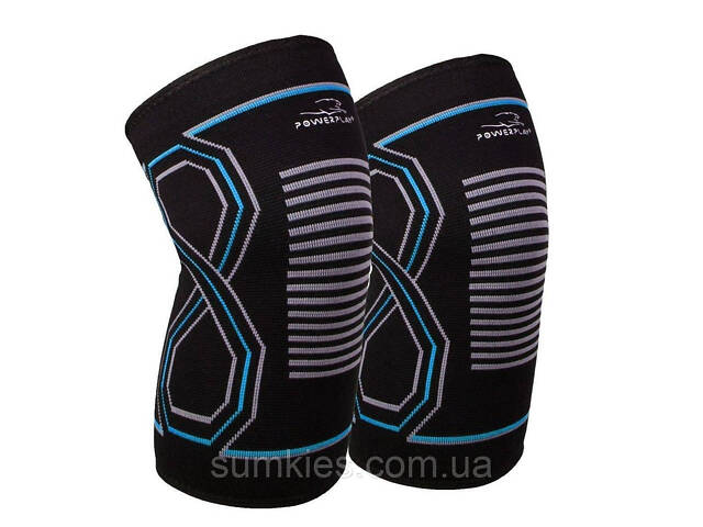 Наколінники спортивні PowerPlay PP-4099 Knee Support Чорно/Сині L/XL (пара) - Фото 1