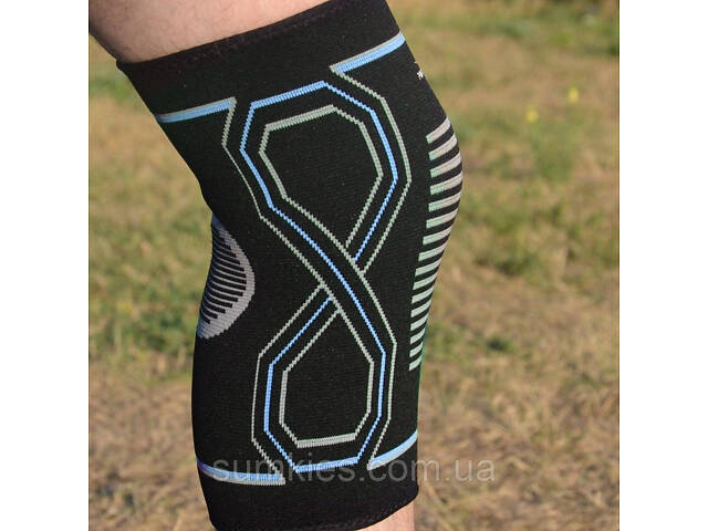 Наколінники спортивні PowerPlay PP-4099 Knee Support Чорно/Сині L/XL (пара) - Фото 5