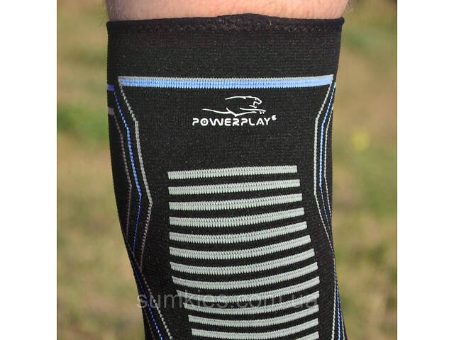 Наколінники спортивні PowerPlay PP-4099 Knee Support Чорно/Сині L/XL (пара) - Фото 7