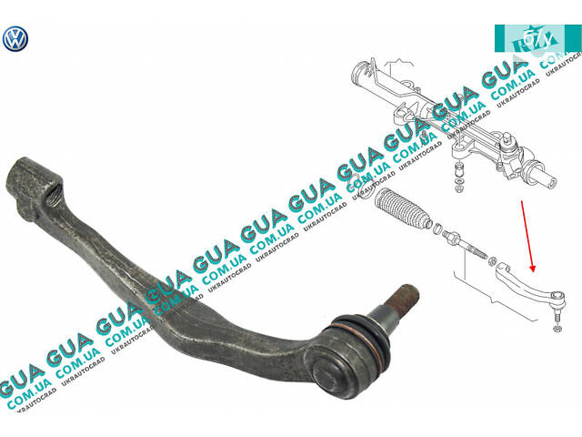 Наконечник рульової тяги лівий 7H0422817 VW/ВОЛЬКС ВАГЕН TRANSPORTER V 2003-/ТРАНСПОРТЕР 5 03-