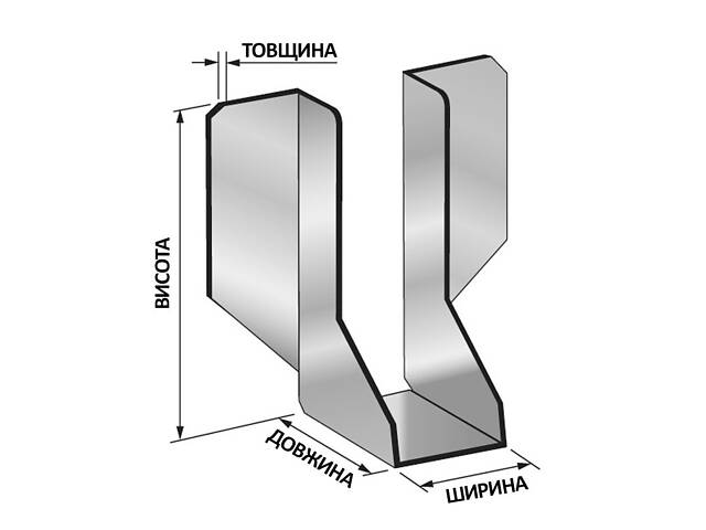 Наконечник балки 80х150х85х2мм оцинкований зовнішній [3MU006100801508520] Metalvis - Фото 2