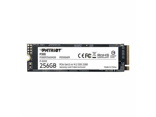 Накопитель SSD M.2 Patriot P300 256GB NVMe 2280 PCIe 3.0 3D TLC yL. - Фото 1