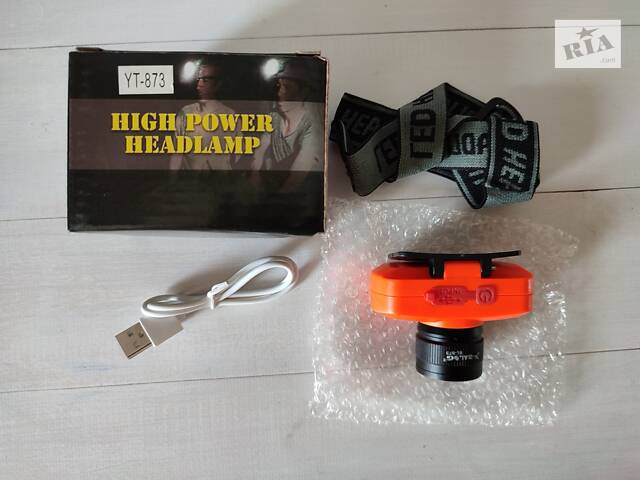 Налобный фонарь YT-873 XPE с USB - Фото 2