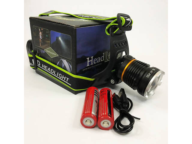 Налобний ліхтар Bailong BL-A7-P50, zoom, microUSB, 2х18650, 3 режими, надпотужний ліхтар налобний - Фото 3