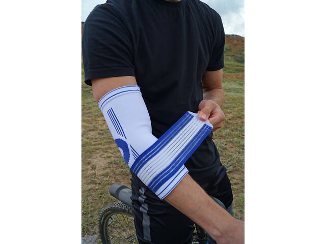 Налокітник Power System PS-6007 Elbow Support Pro White/Blue (1шт.) L/XL - Фото 9