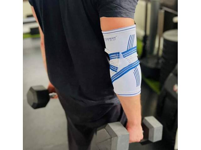 Налокітник Power System PS-6007 Elbow Support Pro White/Blue (1шт.) L/XL - Фото 10