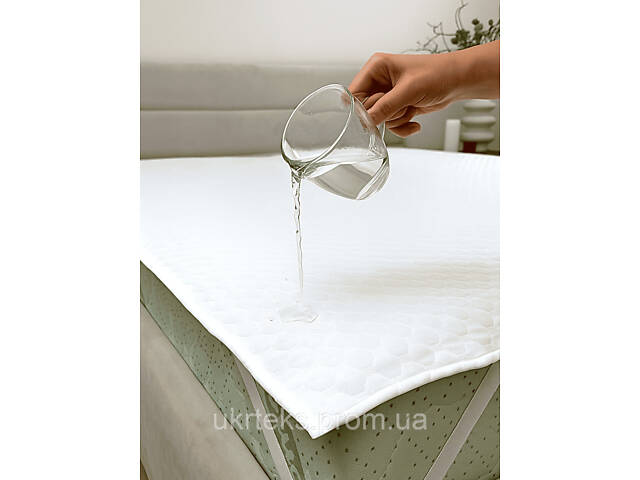 Наматрасник Aqua-stop Ecotton Jaсquard 140х200 см водонепроницаемый жакардовый с резинкой по углам белый. - Фото 1