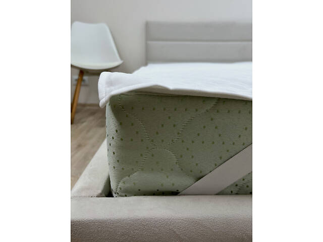 Наматрасник Aqua-stop Ecotton Jaсquard 140х200 см водонепроницаемый жакардовый с резинкой по углам белый. - Фото 6